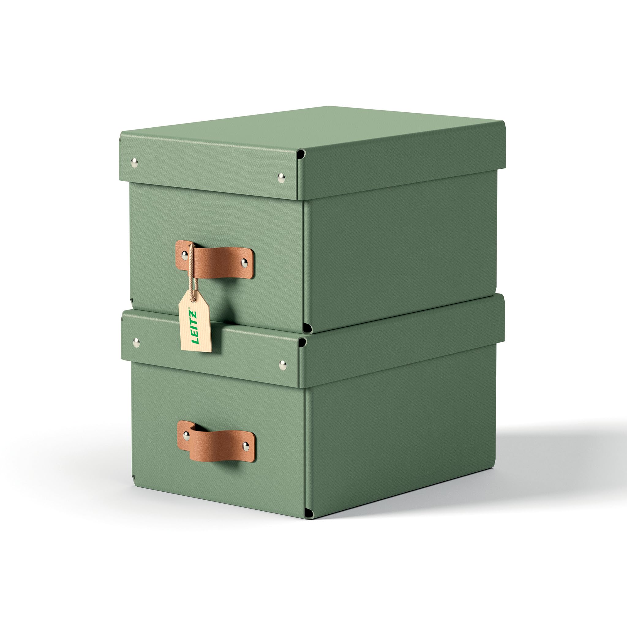 Ensemble de 2 Boîtes de Rangement Leitz Puro avec Couvercle - Vert, 7L