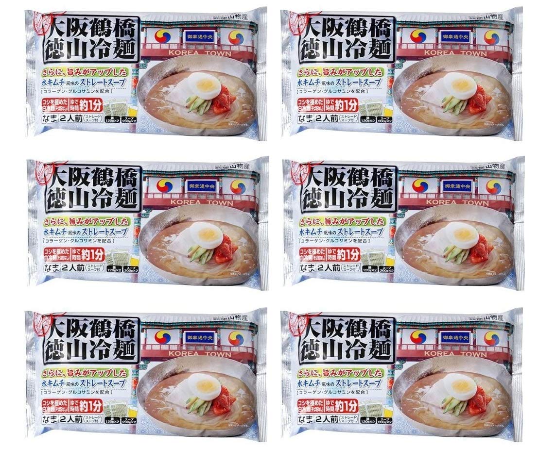 Amazon.co.jp: 徳山物産 大阪鶴橋徳山冷麺(2人前)×6袋 : 食品