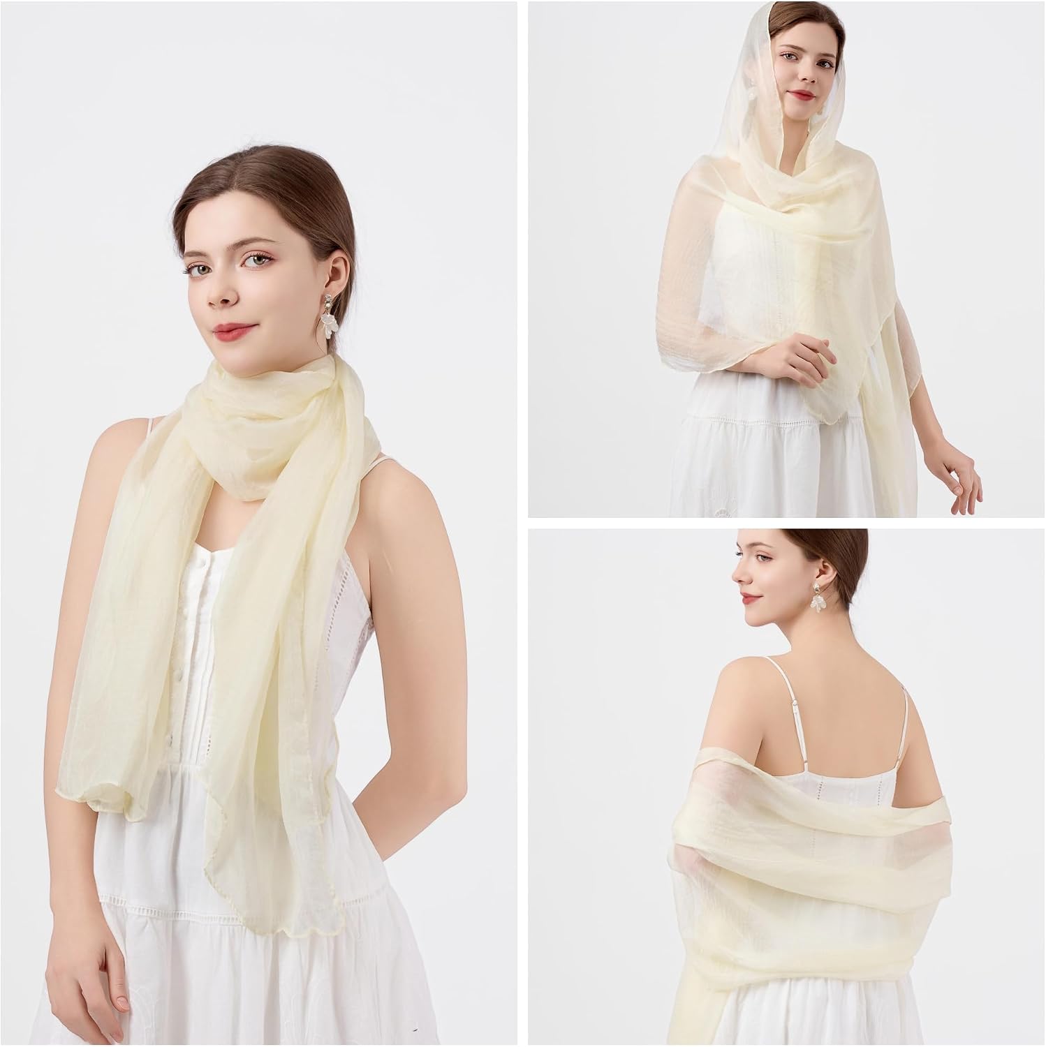 Chiffon Scarf, Fashionable Shawls, Women's Beach Towel, Sunscreen Wraps Scarf