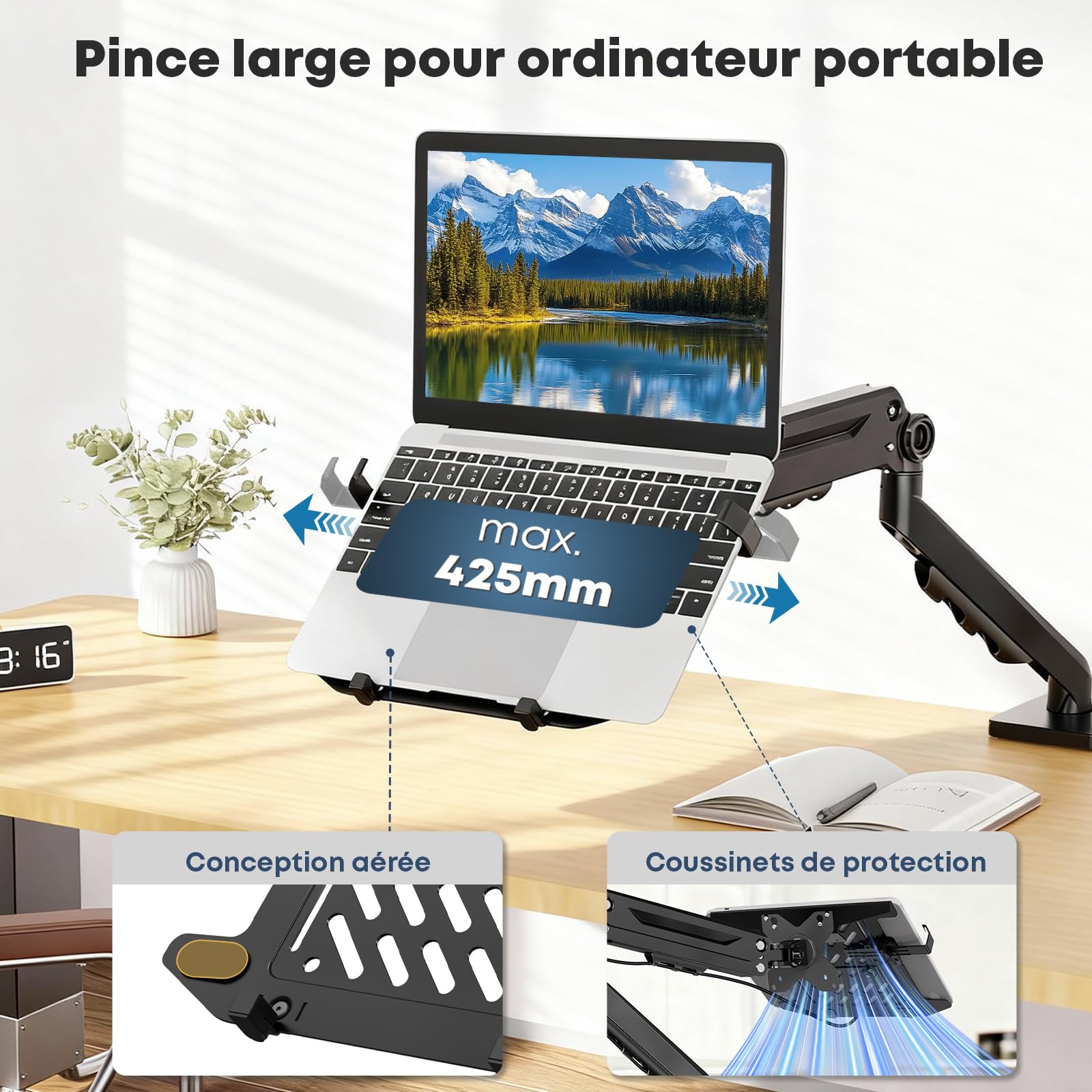 Support de Bureau pour Ordinateur Portable 18'', jusqu'à 12 kg