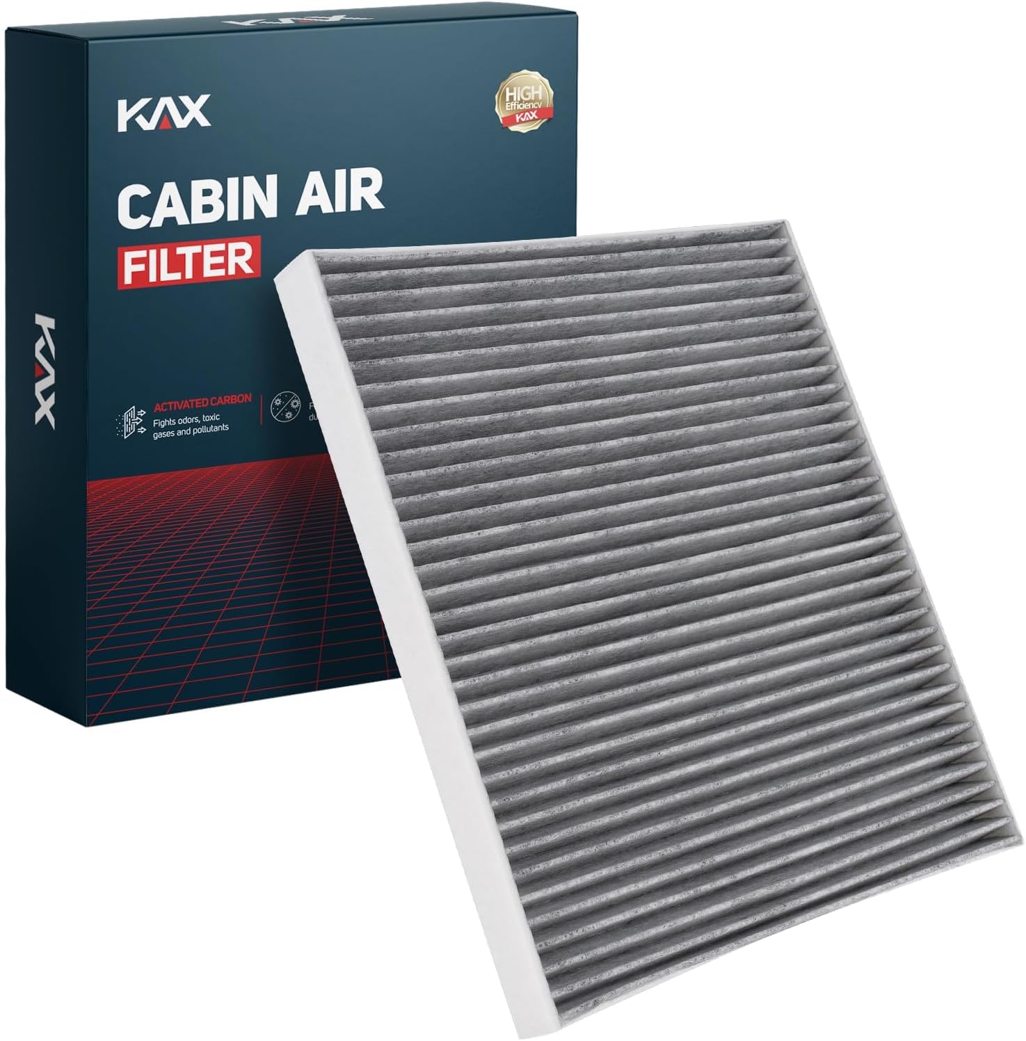 KAX Cabin Air Filter with Activated Carbon, CF10360 Replacement for Chevrolet Silverado 1500, Tahoe, Silverado 2500 HD, GMC Sierra 1500, Yukon, Suburban 1500, Passenger Compartment Air Filter
