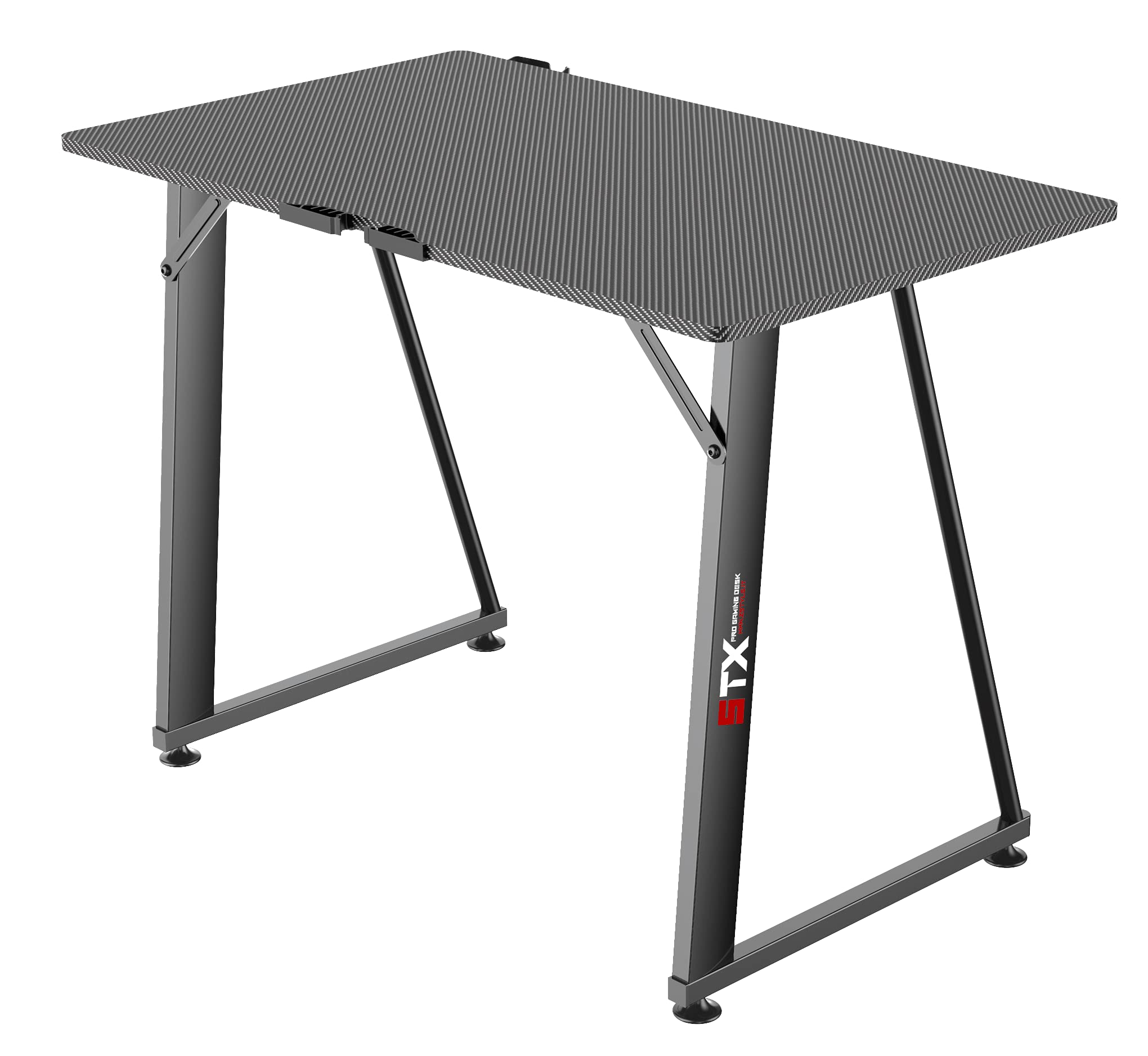 ZStyle Tavolo scrivania da Gaming Desk Postazione Computer Carbonio porta Cuffie Portabicchiere Laptop da Gioco Gestione Cavi Ergonomica Gamer Camera Ragazzi Small