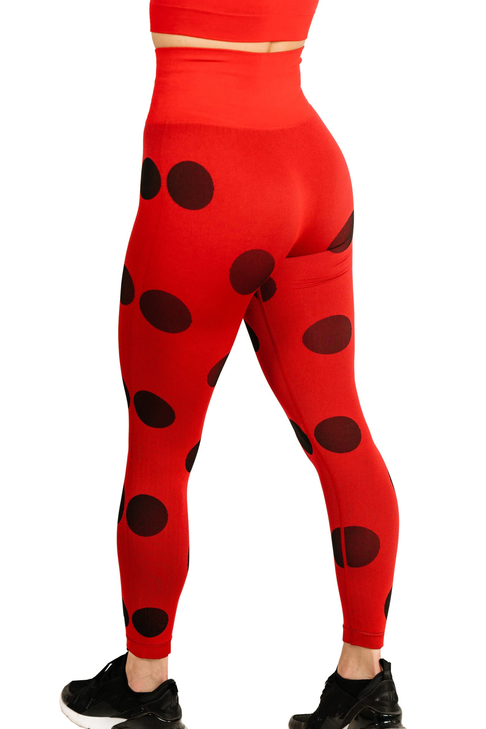 Ladybug Womens Leggings Active Cosplay - Seamless for Gym Workout, Exercise, Yoga, Running by MAXXIM