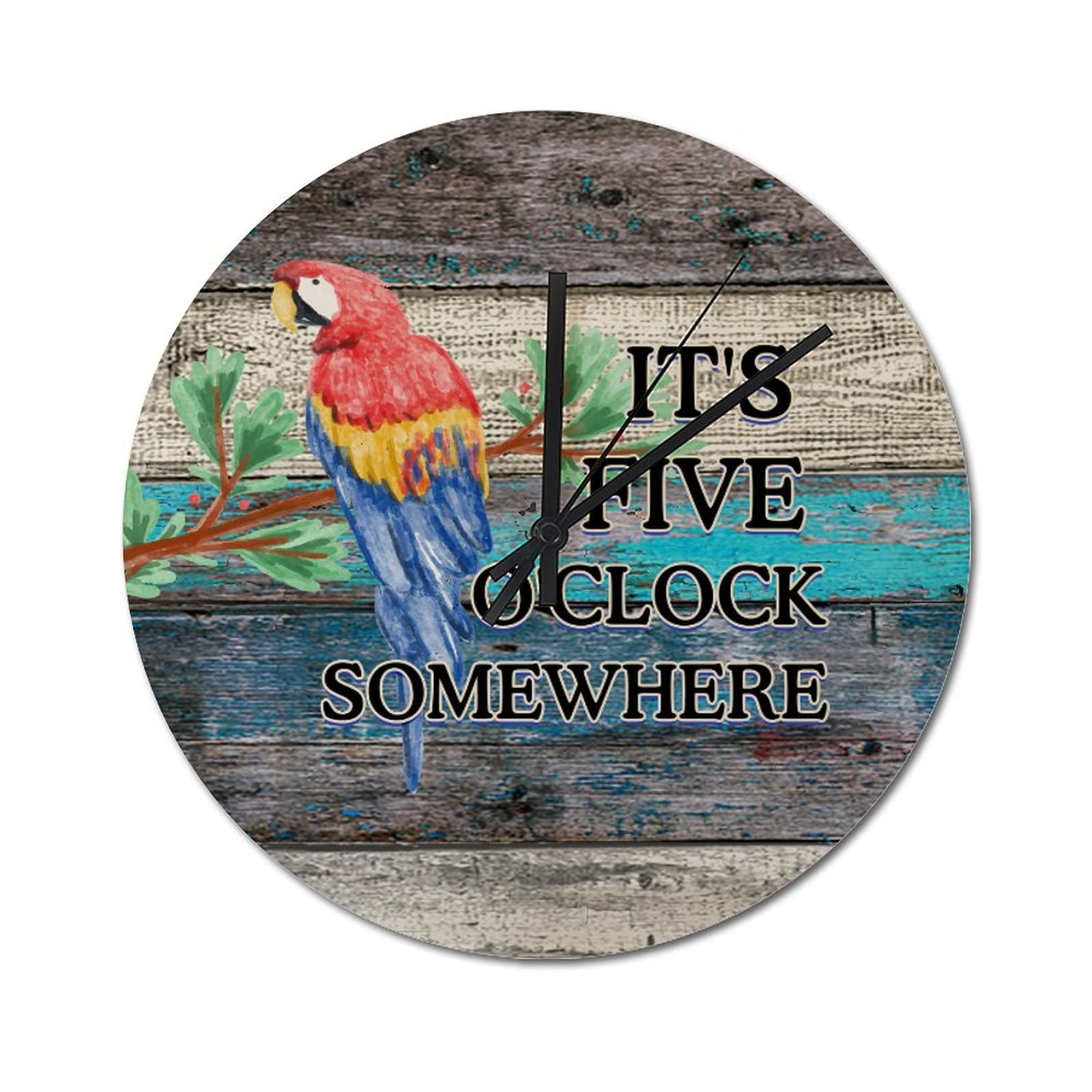 Horloge murale 38 cm It's Five O'Clock Somewhere style rétro