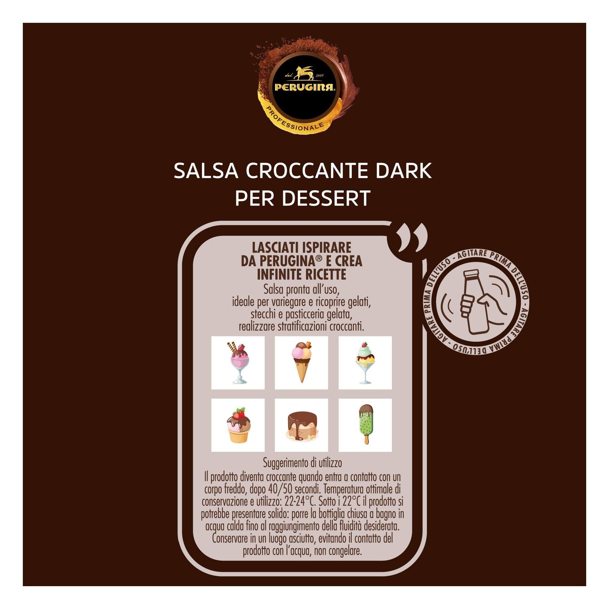 PERUGINA PROFESSIONALE Salsa Croccante Dark, Bottiglia 950g