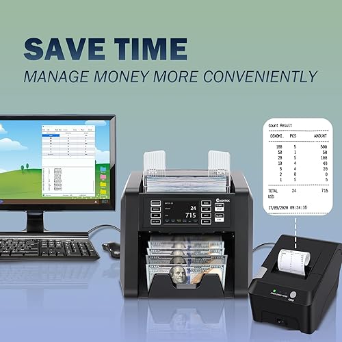 Miniatura 5 de N70A - Máquina de contador de dinero de grado comercial con detección de falsificación 2CISUVMGIR, lectura de números de serie, denominación mixta,