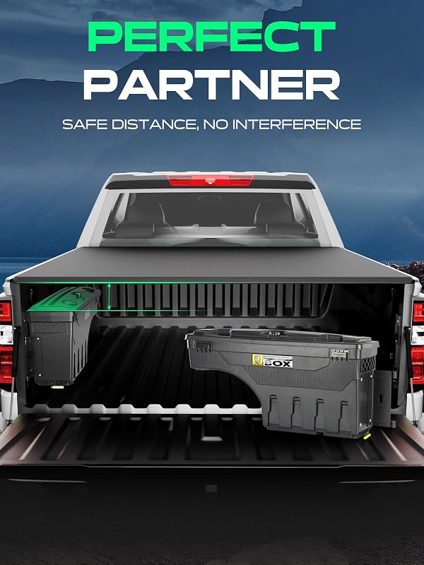 YHTAUTO Truck Bed Storage Tool Box Lockable Compatible with 2019 2020 2021 2022 2023 Ram 1500 Pickup, Passenger Side, Will Not Work with RamBox & Classic Model, Swing Waterproof Wheel Well Toolbox by YHTAUTO - Image 9
