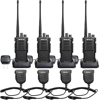 Retevis RT29 2 Way Radios Long Range,High Power Heavy Duty Two Way Radios,Rugged Walkie Talkies with Waterproof Speaker Mic 3200mAh Battery for Business Commercial(4 Pack)