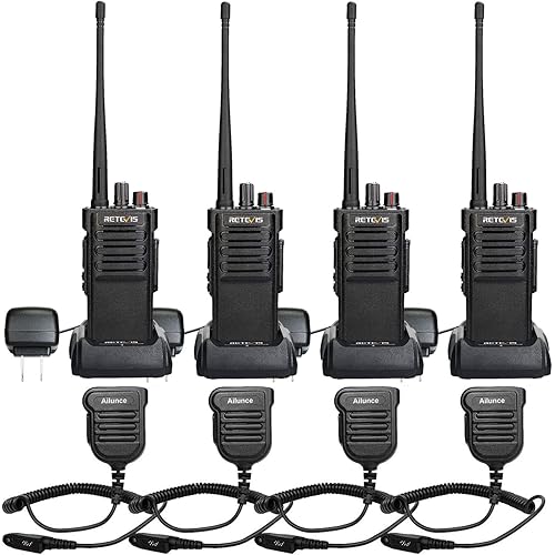 Retevis RT29 Two Way Radio Long Range,Heavy Duty 2 Way Radios Rugged,Professional Walkie Talkies with Waterproof Speaker Mic,3200mAh,Emergency Radios for Construction School Security Patrol (4 Pack)