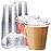 12 oz Clear Plastic Cups with Strawless-Sip-Lids, 25 Sets Disposable Cups Plastic Iced Coffee Cups, To Go Cups with Sip Through Lids for Smoothie, Milkshake, Cold Drinks for Party, Wedding, Event