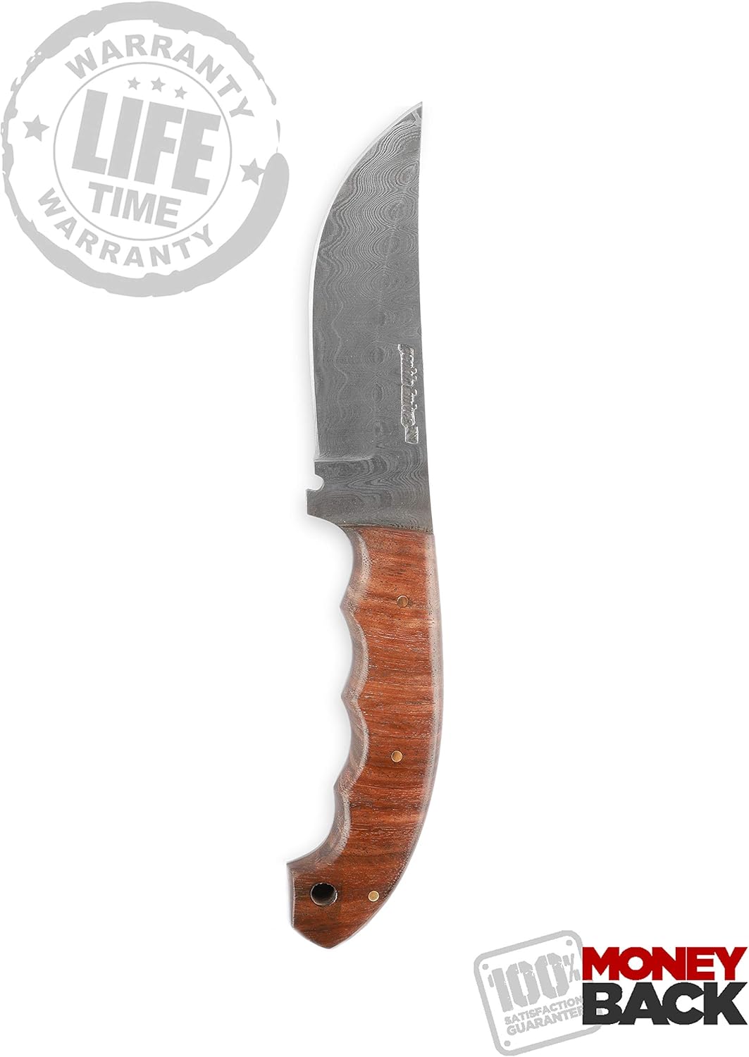 Perkin Knives 6400 Handmade Damascus Steel Hunting Knife with Sheath