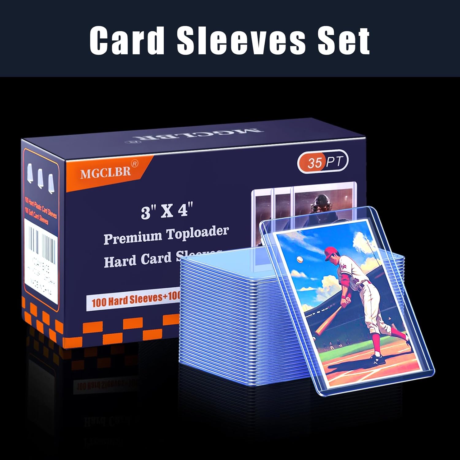 Card Sleeves Top Loads for Cards[2000-Pack],3"X4"Ultra Clear, Anti-Scratch Toploaders for Baseball MTG Games Trading Standard Cards-1000 Hard Protectors +1000 Soft Sleeves