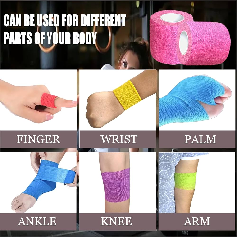 Lot De 12 Bandes Adhésives Élastiques 10 Cm - Auto-adhésif, Multi-usage - Pour Sport, Blessures, Animaux