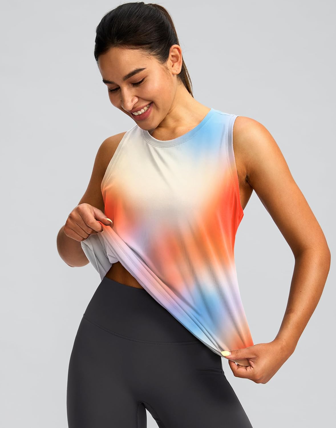 Women's Workout Tops Racerback Athletic Tank Tops Sleeveless Loose Fit Yoga Running Gym Shirts for Women thumbnail