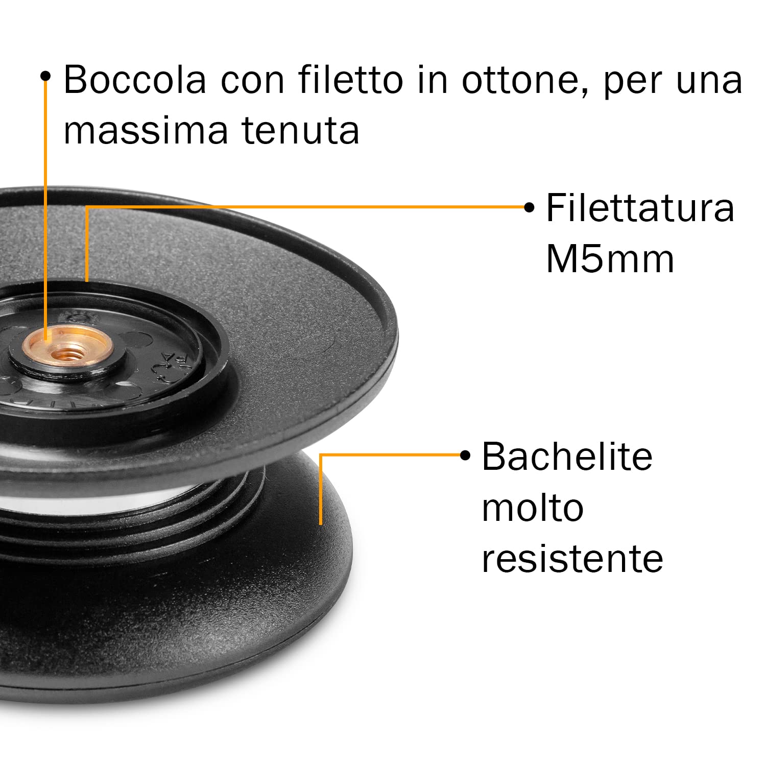 Oppaha Pomello Coperchio Pentola Manopola con Termostato Compatibile AMC al 100% Filettatura in Ottone Anti Scottatura - 1 Pz