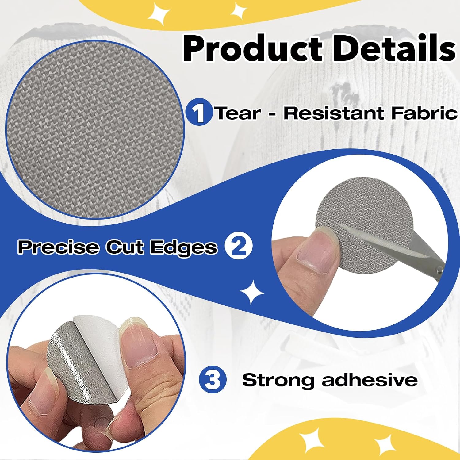 48 PCS Shoe Patches for Holes, Shoe Repair Kit, 3 colors Shoe Hole Prevention Repair Patches, Self-Adhesive, Durable, Trimmable for Inside and Outside