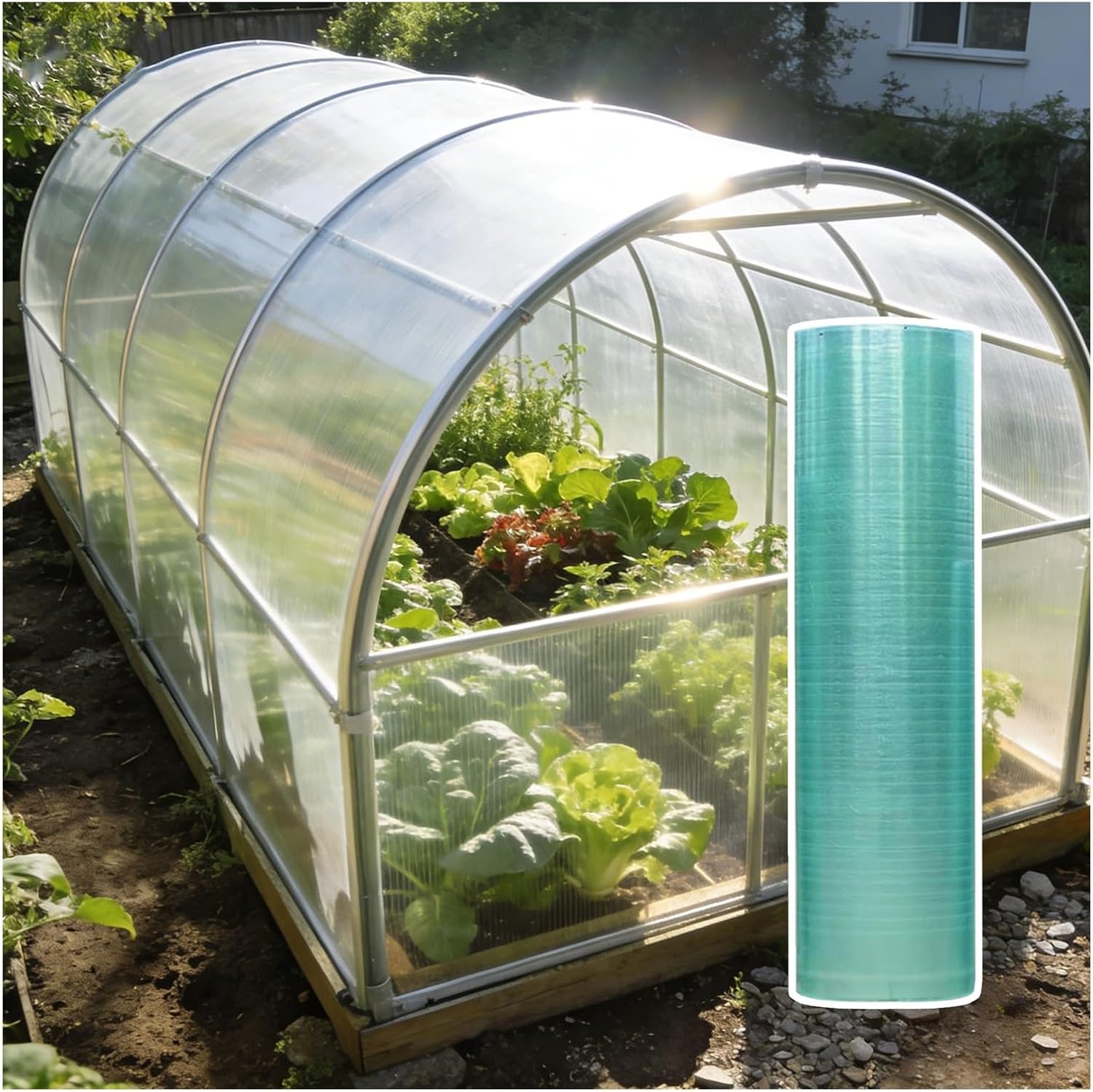32.8ft Clear Roofing Sheets, Polycarbonate Sheets Roof Waterproof Thermal Insulation for Horticulture, Agriculture, Greenhouses, Garages, Balconies(1.2x15m)