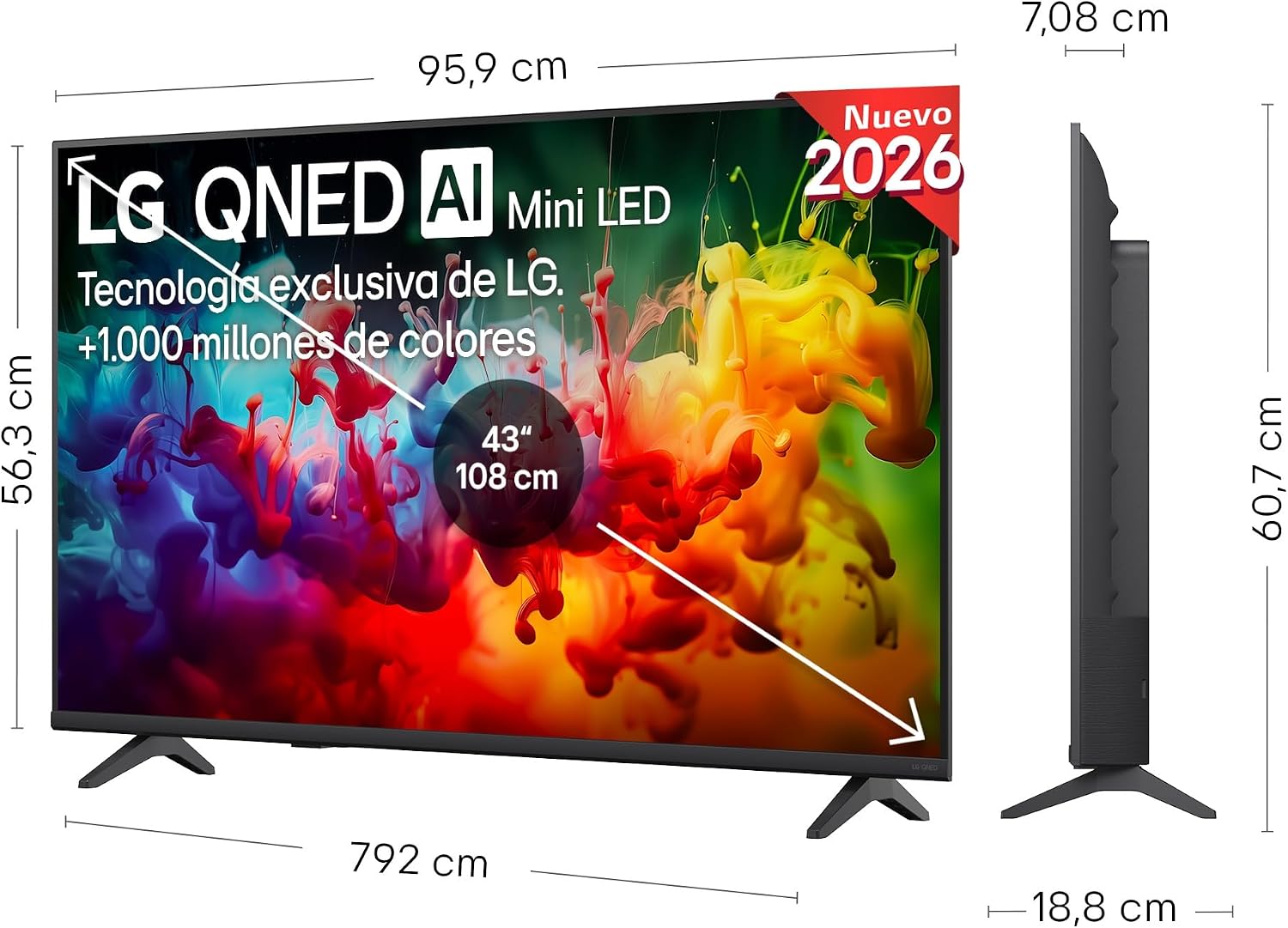 LG 43QNED70B6C – Smart TV QNED MiniLED AI 43″ 4K Sin Reflejos 94%, 2026 3