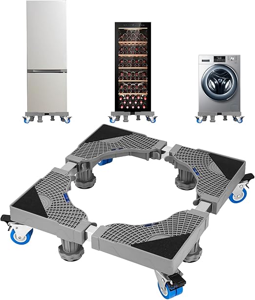 Base Regolabile Per Lavatrice E Elettrodomestici - Carrello Con 8 Piedini E 4 Ruote, Portata 300kg - Foto 8