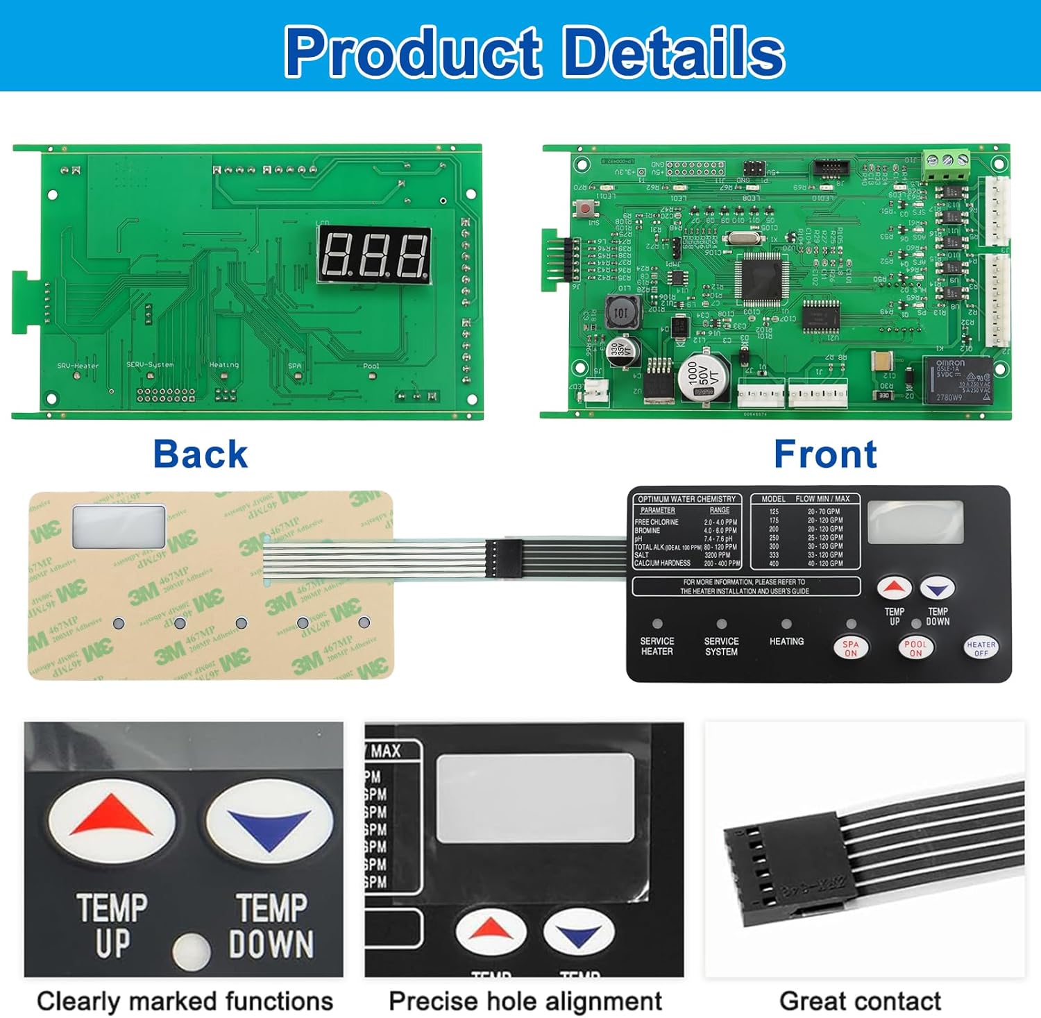 42002-0007S 461105 Pool Heater Control Board Kit Replacement for All NA & LP Series Pool and Spa Heater Electrical Systems