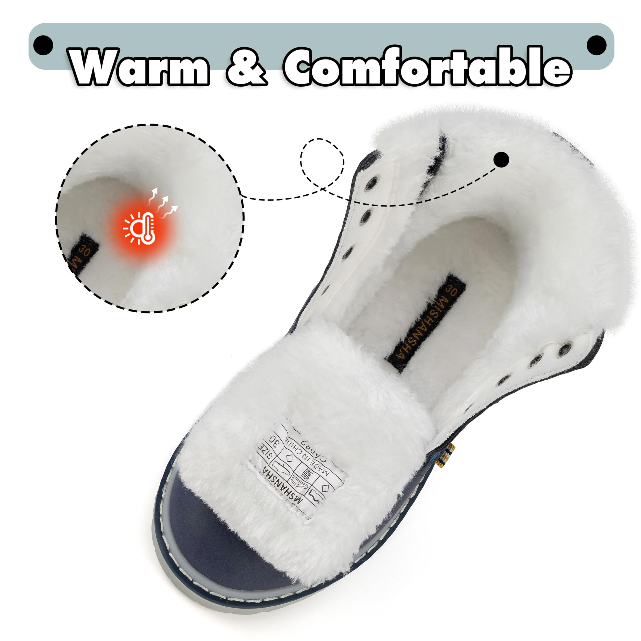 Mishansha Bambino Stivali da Neve Ragazzo Ragazza Inverno Antiscivolo Caldo Scarpe Unisex, GR.24-36