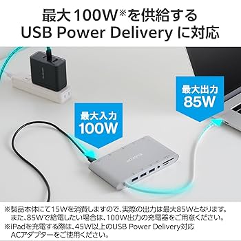 Amazon.co.jp: エレコム USBハブ ドッキングステーション 11-in