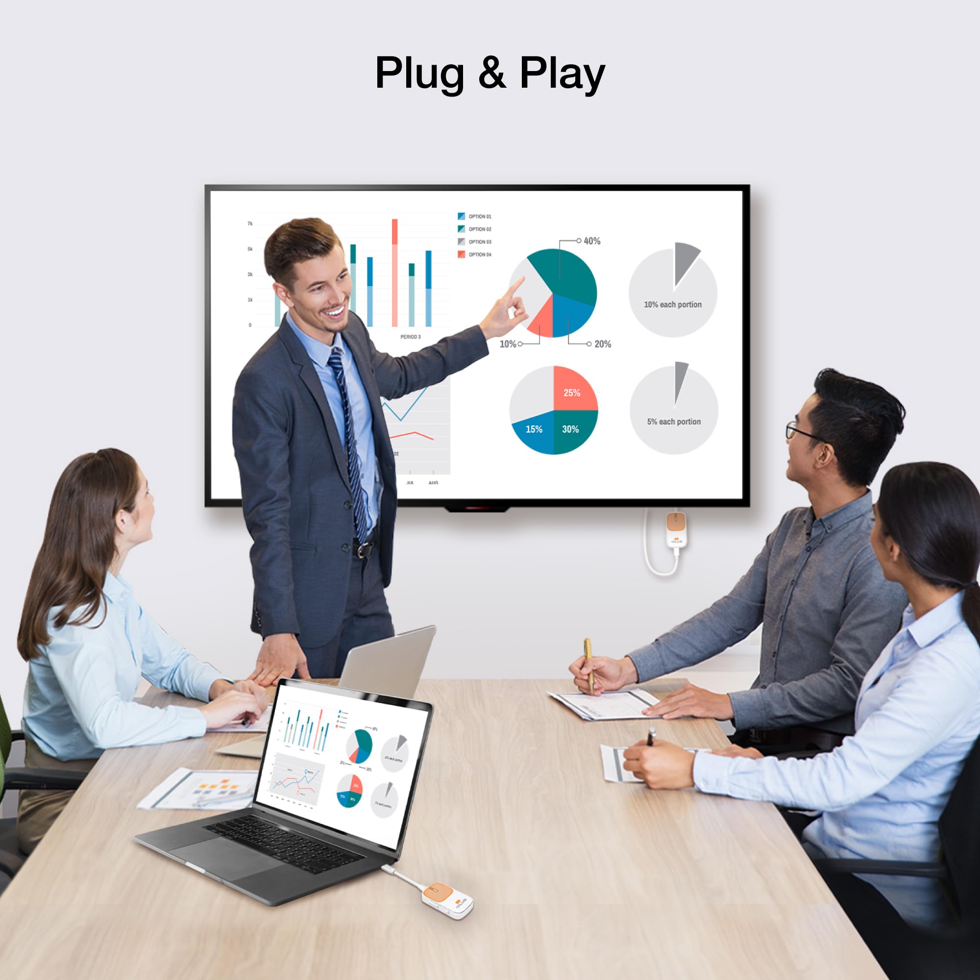 EZCast Pocket Plus – kabelloser Display-Receiver & -Sender | USB-C & USB-A kompatibel | Miracast- und AirPlay-Unterstützung | funktioniert ohne DP-Alt-Modus | Perfekt für Meetings, Bildung und