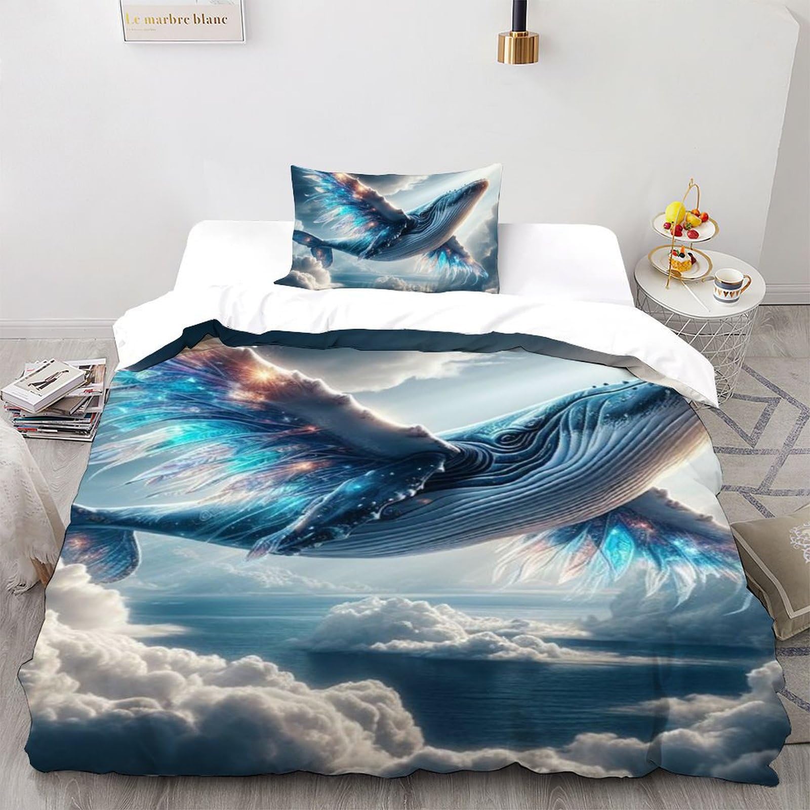 Housse de couette baleine hypoallergénique pour un sommeil serein enfant