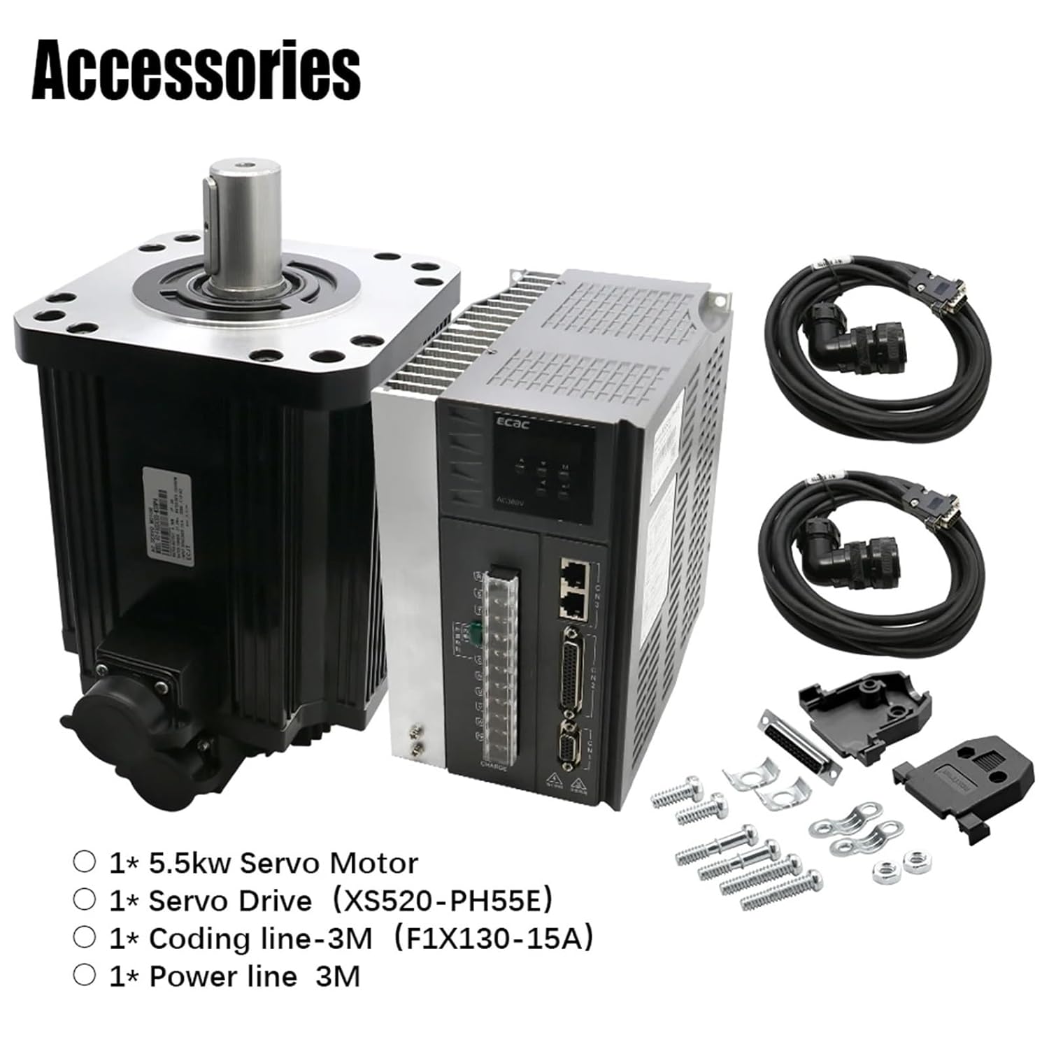 180ST-M35015 Servo Motor 5.5kw 380v 1500RPM 35Nm Servo Motor Kit 2500PPR Support 5V 24V Pulse Signal Analog -10-10V RS485 Modbus(5.5kw 35Nm 1500RPM)