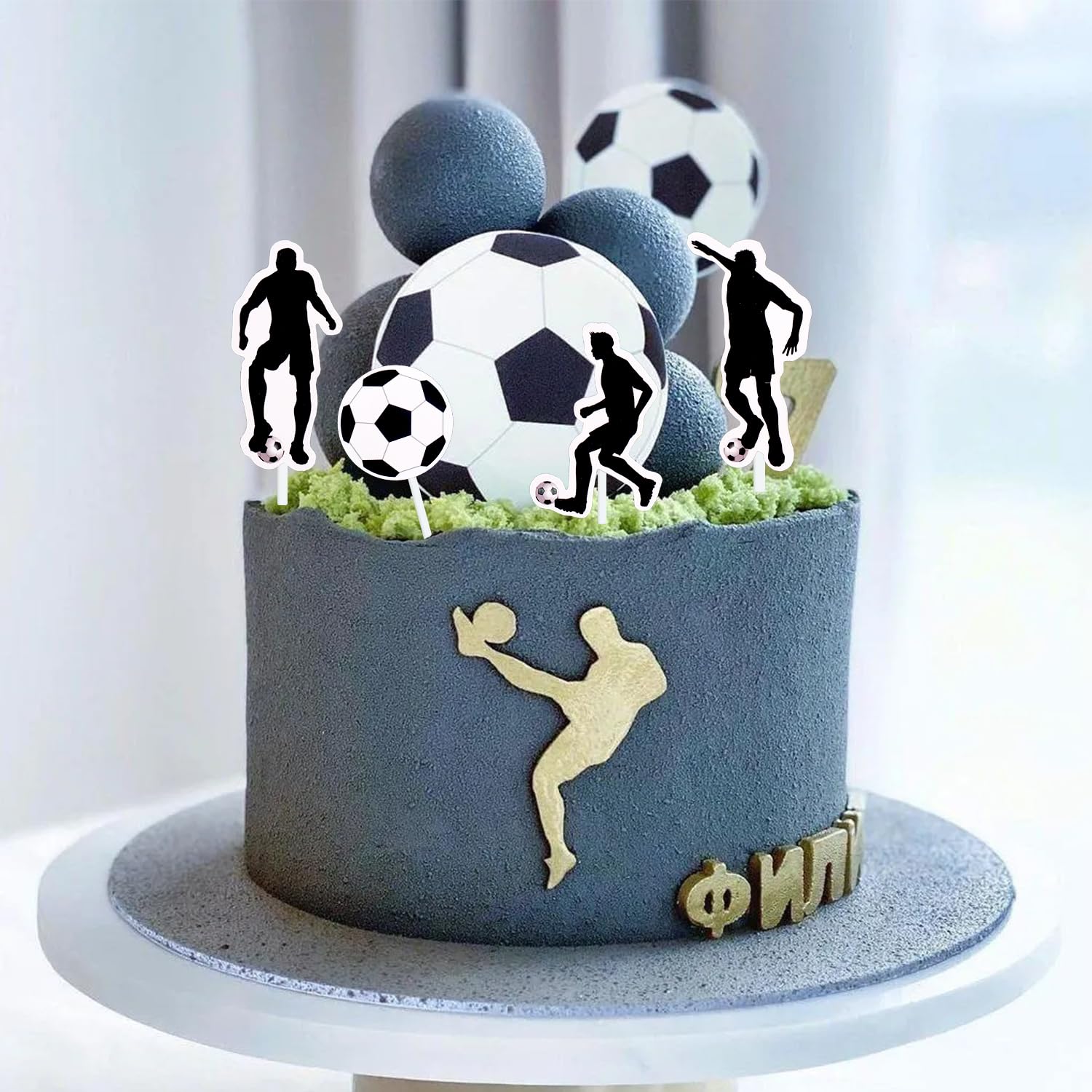 12 Stück Fußball-Kuchen-Deko – Tortenaufleger & Cupcake-Topper Für Mottopartys, Babyparty & Geburtstag