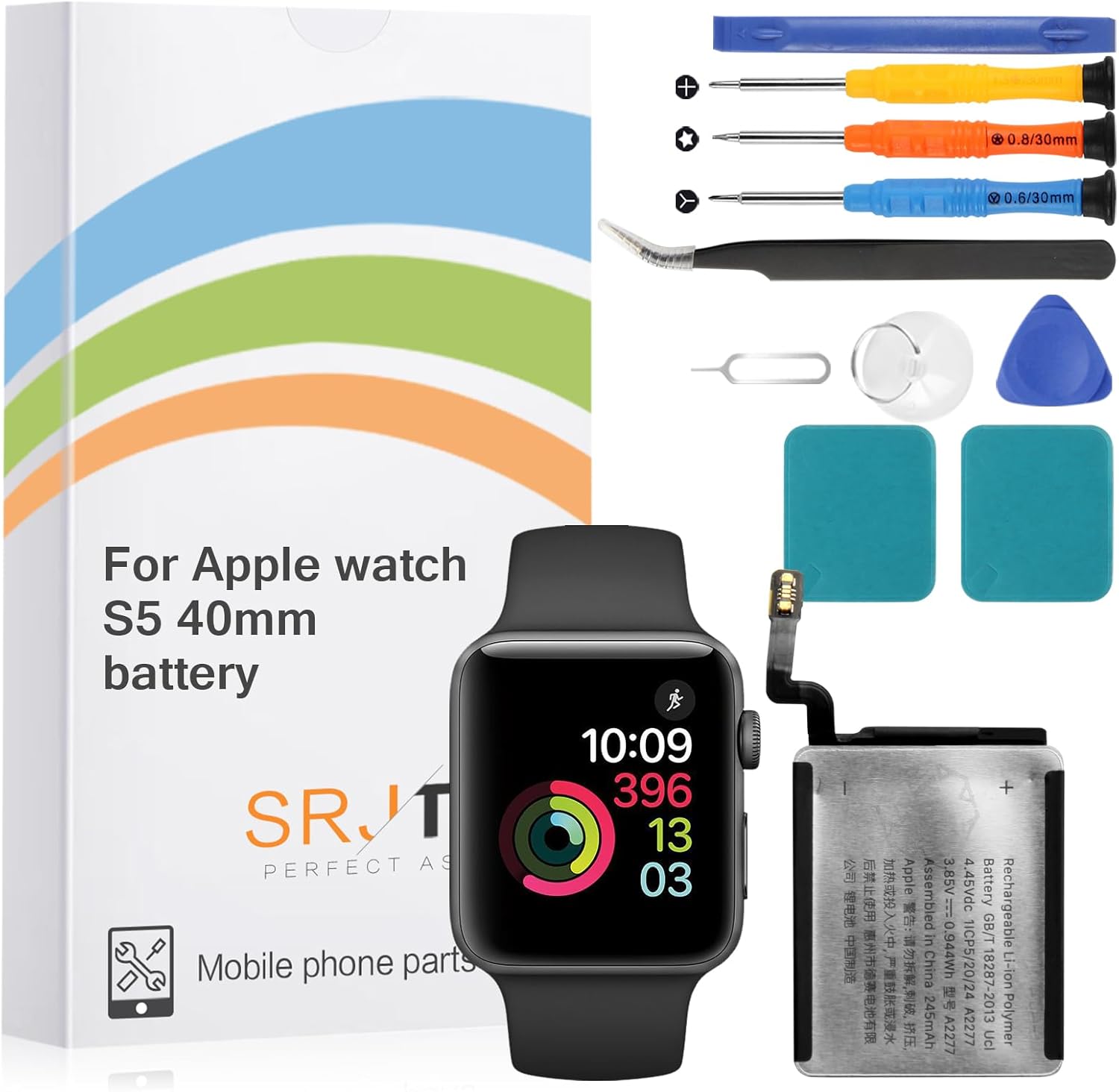 Battery Replacement for Apple Watch Series 5 40mm A2277 A2092 A2094 A2156 for Iwatch Series 5 40mm Standard Capacity Battery Include Complete Repair Tools kit