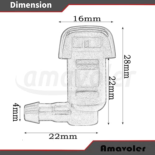Miniatura 2 de Boquilla para limpiaparabrisas Accesorio de posventa para Chevrolet Cruze 2011-2016. OEM # 95226510. (2 piezas)