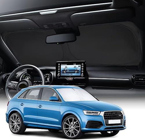 Neverland 100% Custom fit for 2019-2025 Audi Q3 Windshield Sun Shade,Upgrade 210D Oxford Silver Coated, Heat Reflective & UV Protection,Easy Install Dashboard Visor Accessories