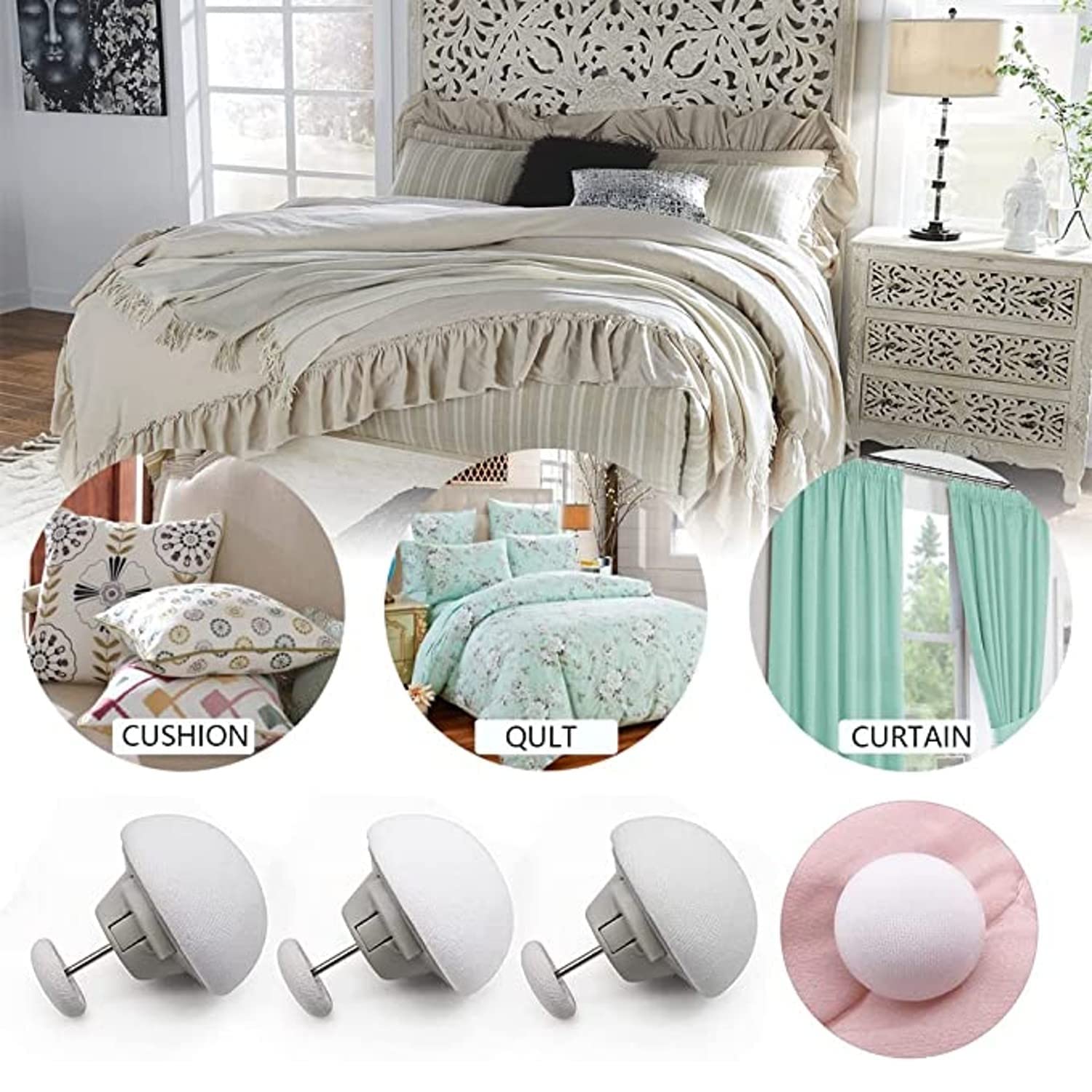 CEPLO Blanket Clips, Duvet Cover Holding Clips, Quilt Clip Fasteners, Non-Slip Comforter Clips, Prevent Duvet Cover Sheets, Curtains Or Bedding Accessories from Shifting (8) 4