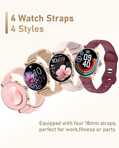 Miniatura 2 de Reloj inteligente para mujer, contestarhacer llamadas, pantalla táctil de 1.27 pulgadas, más de 120 modos deportivos, rastreador de fitness,