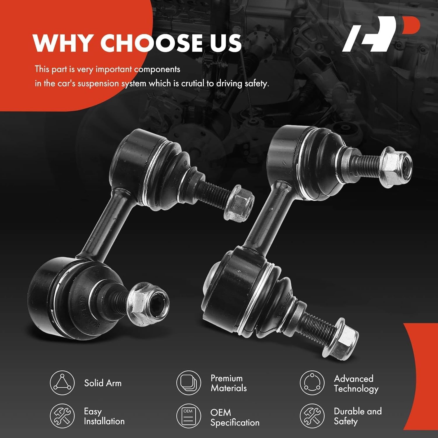 A-Premium 2 x Front Sway Bar Links Stabilizer Bar Links, Compatible with Honda Accord 1998-2002, Acura TL 1999-2003, CL 2001-2003