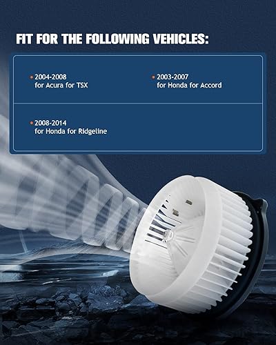 Miniatura 2 de ECCPP Compatible con Acura para Honda HVAC Motor de soplador de calentador de plástico ABS con jaula de ventilador frontal para Acura TSX