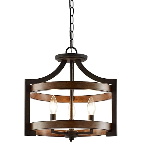 Kira Home Woodrow 15" 3-Light Industrial Farmhouse Semi Flush Convertible