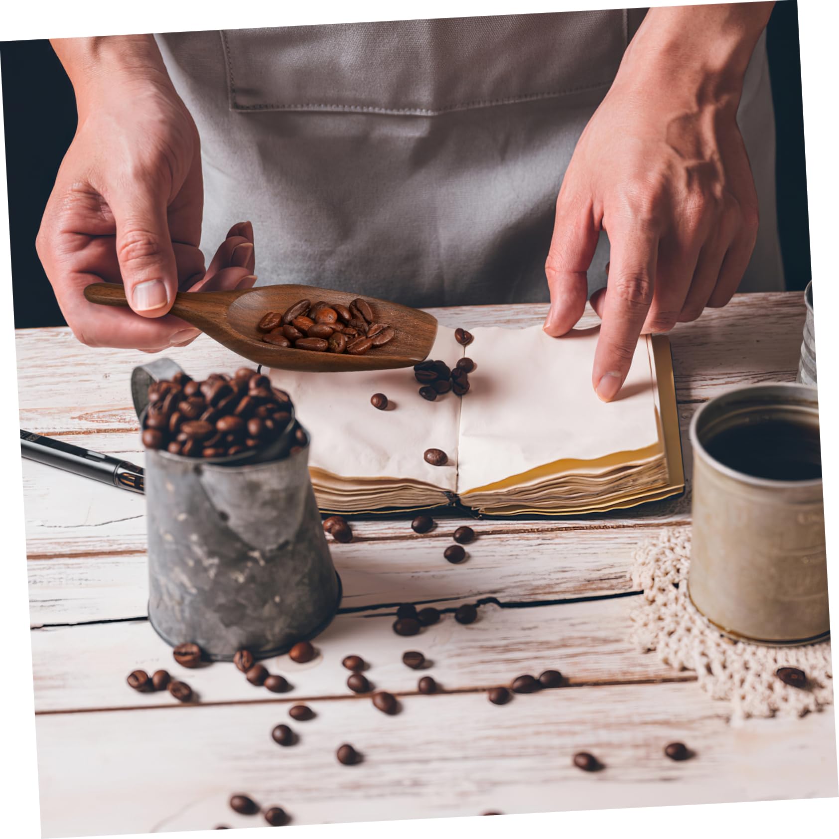 TOPBATHY 4piezas Cucharón De Madera Para Café y Cucharas De Madera Reutilizables Utensilio Práctico y Para Cocina y Restaurantes Para Infusiones y Café