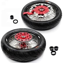 KKE 3.5/4.25*17 Supermoto Wheels CST Tires Fit HONDA CRF250X CRF450X 04-18 | CNC Spoked Wheels For CRF250X 2004-18,CRF450X 2005-18, with CST Tires Set Complete Rims
