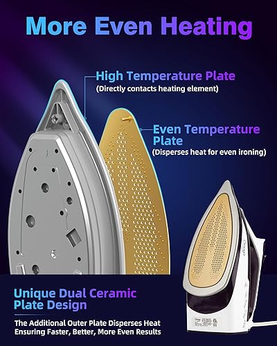 Miniatura 2 de OMAIGA Juego de plancha de vapor para el hogar, planchado eficiente, adecuado para todo tipo de prendas
