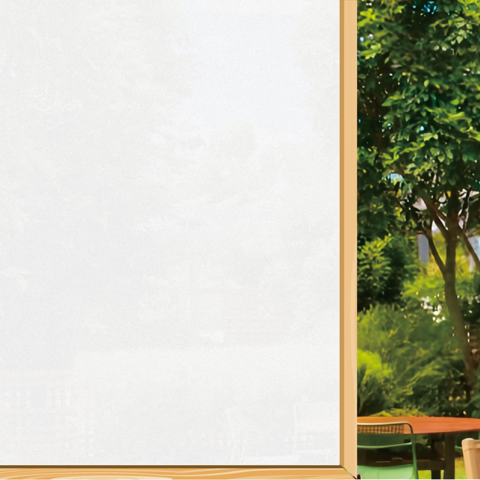 Blackout Window Film 30 x 240 cm Blocks UV Static Cling No Glue Removable Heat Cotrol, Privacy Protection, Clings Privacy Blackout Window for Bathroom, White frosted