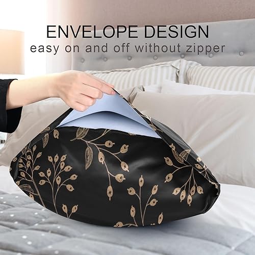 Miniatura 5 de Funda de almohada de satén con diseño floral, con cierre de sobre, funda de almohada de satén tamaño King, funda de almohada suave, 40 x 20 pulgadas