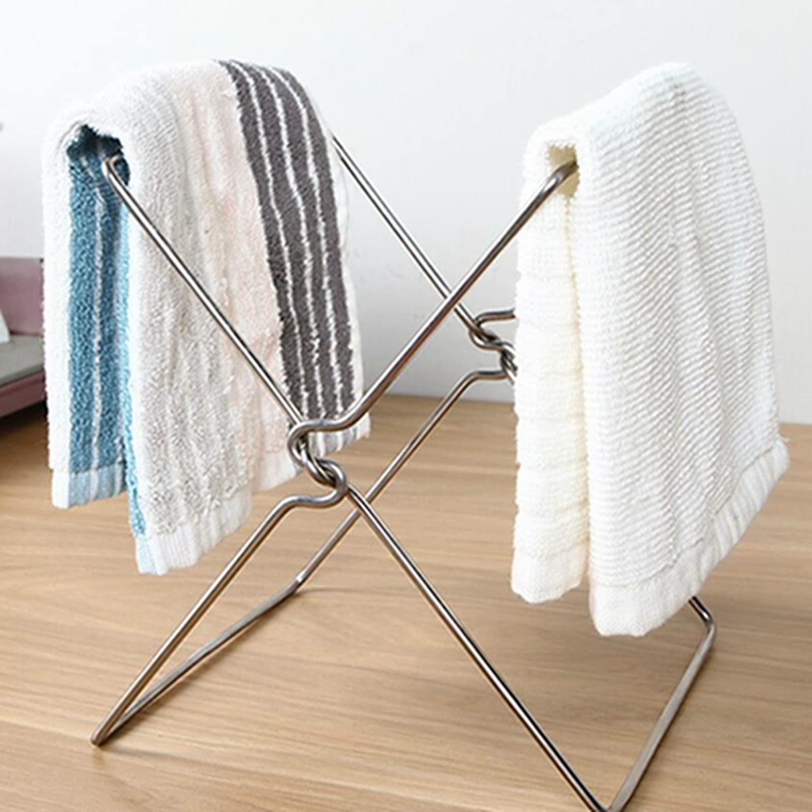 Estante para Colgar Bolsas De Plástico, Estante para Bolsas De Basura De Acero Inoxidable, Organizador De Toallero Plegable para Encimera De Cocina Casera