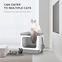 Vista 6 de Smart Odor Removal Cat Litter Box, Large Litter Box with Deodorizing Device for Multiple Cats,Non Leaking Kitty Litter Box, Enclosed Odor Control