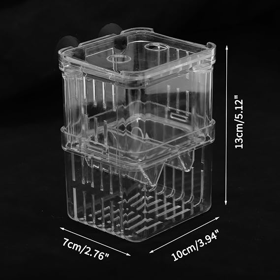 Fish Breeder Box, Easy-to-Use Breeder Tank Divider, Breeder Box for Fish Tank, Versatile Breeder System, L, Clear, 1 Set