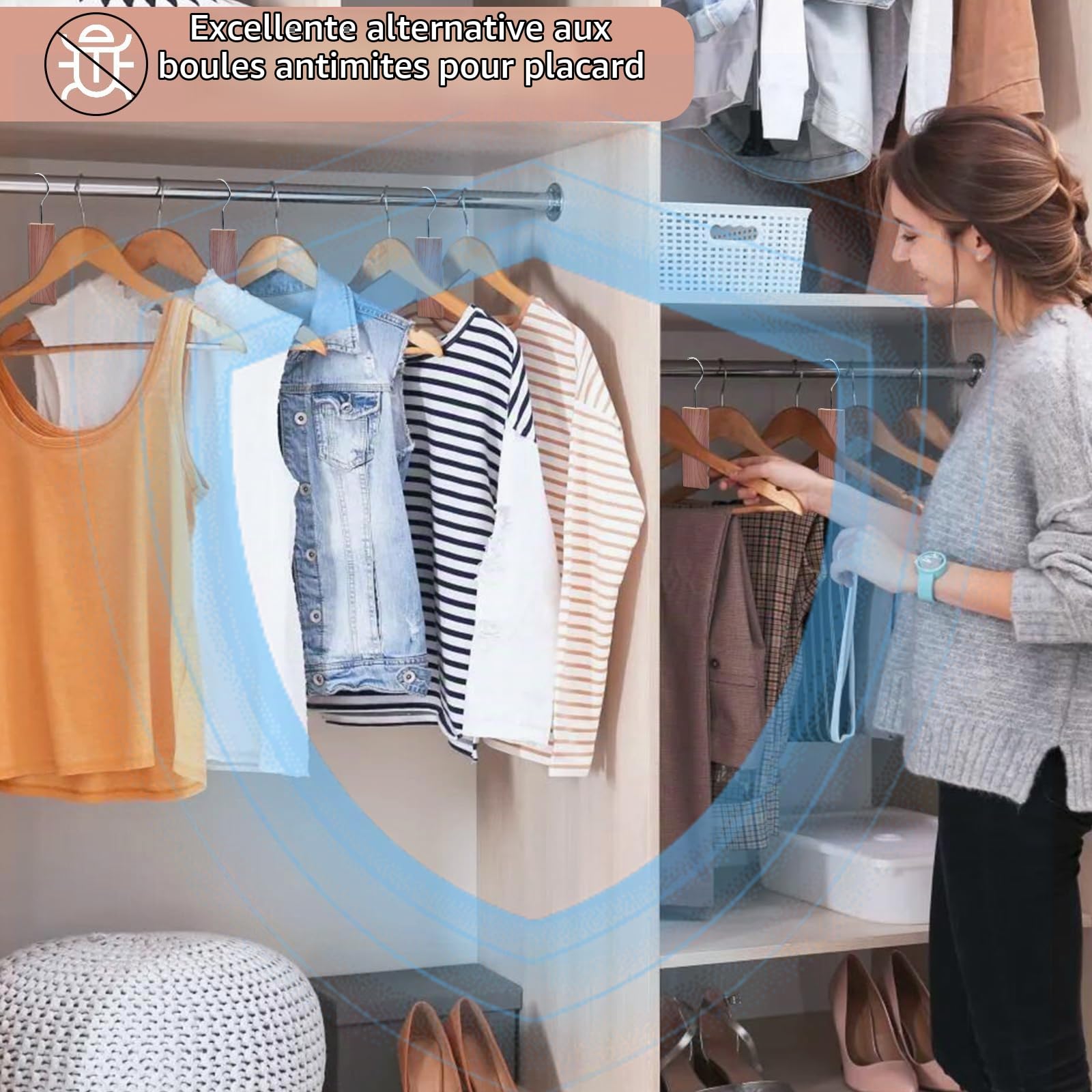 Anti-Mites Textiles Puissant - Boule de Naphtaline Naturelle pour Vêtements, Penderie et Aliments - Protection Écologique Contre Les Mites et Insectes