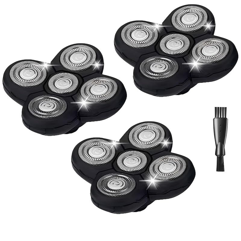 Refis de lâminas para aparelho de barbear de cabeça Midnt compatíveis com Flex Series, pacote com 3 cabeças de reposição