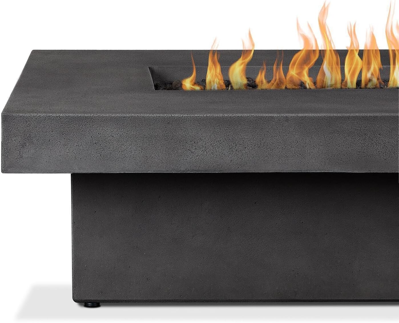 Branchview 60 Inch Rectangular Steel Propane Fire Pit W/Hidden Tank in Gray by BBQGuys Signature