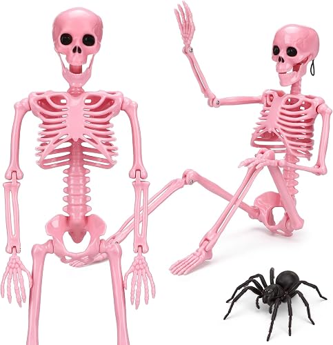 Geelin 2 Pack Halloween Pink Skeleton 16" Posable Hanging Decorations